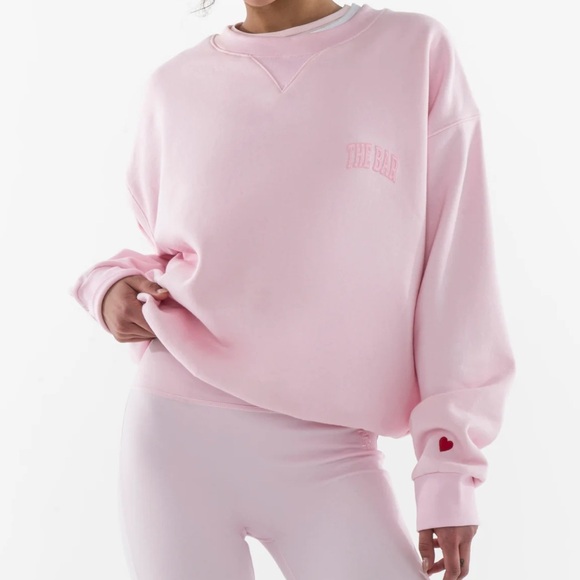 The Bar Varsity Tucked Sweatshirt Blush Pink Limited Edition Size Large - Picture 2 of 5
